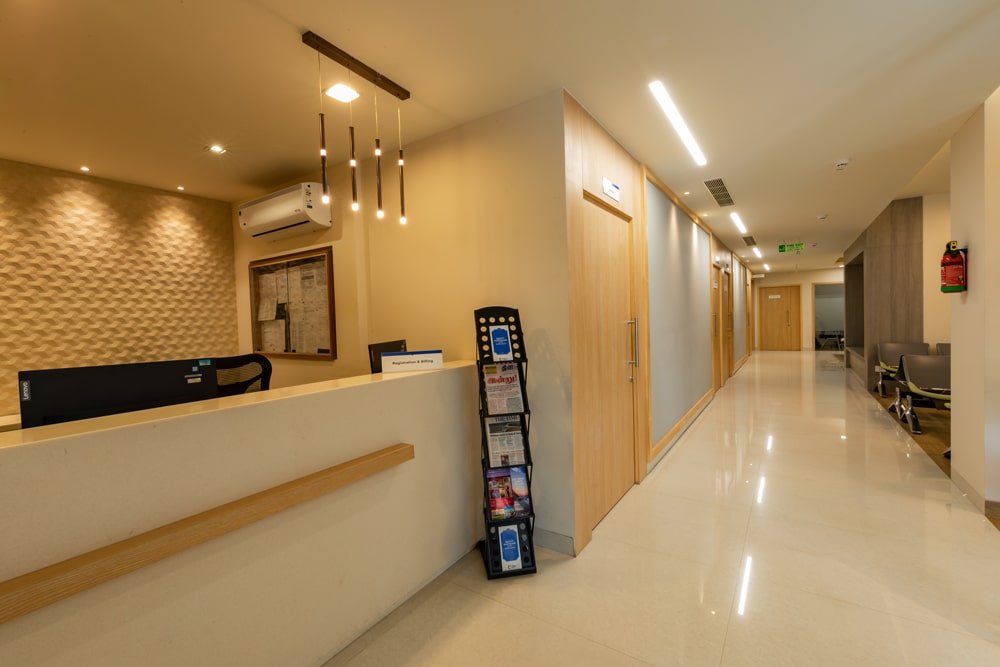 Comfortable and spacious waiting area at Diha Clinic, Nanganallur