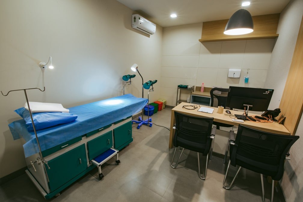 Physiotherapy room at Diha Clinic, Nanganallur, Chennai
